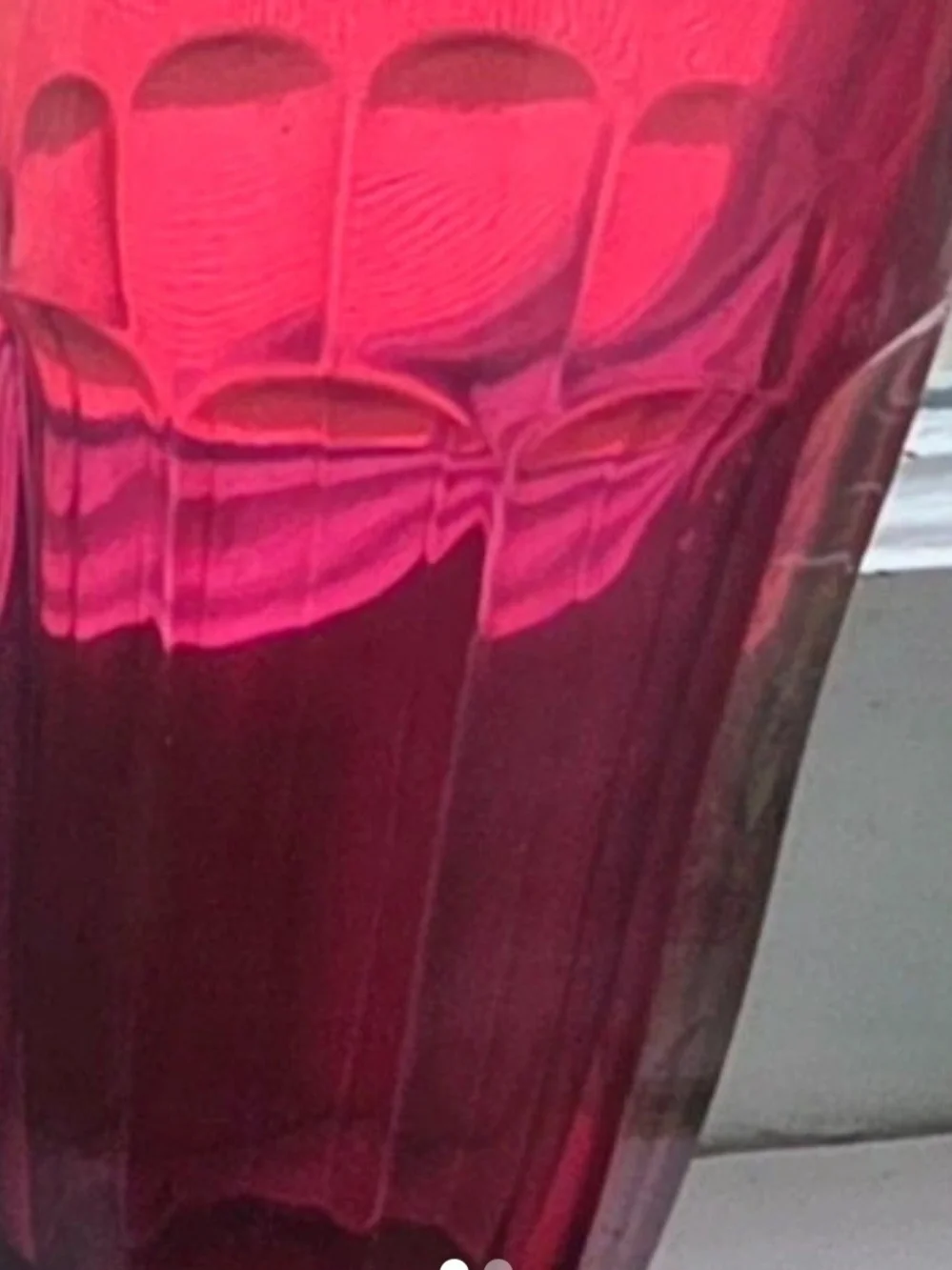 Vintage Pasabahce jeweltone Red/cranberry 10 panel drinking glass